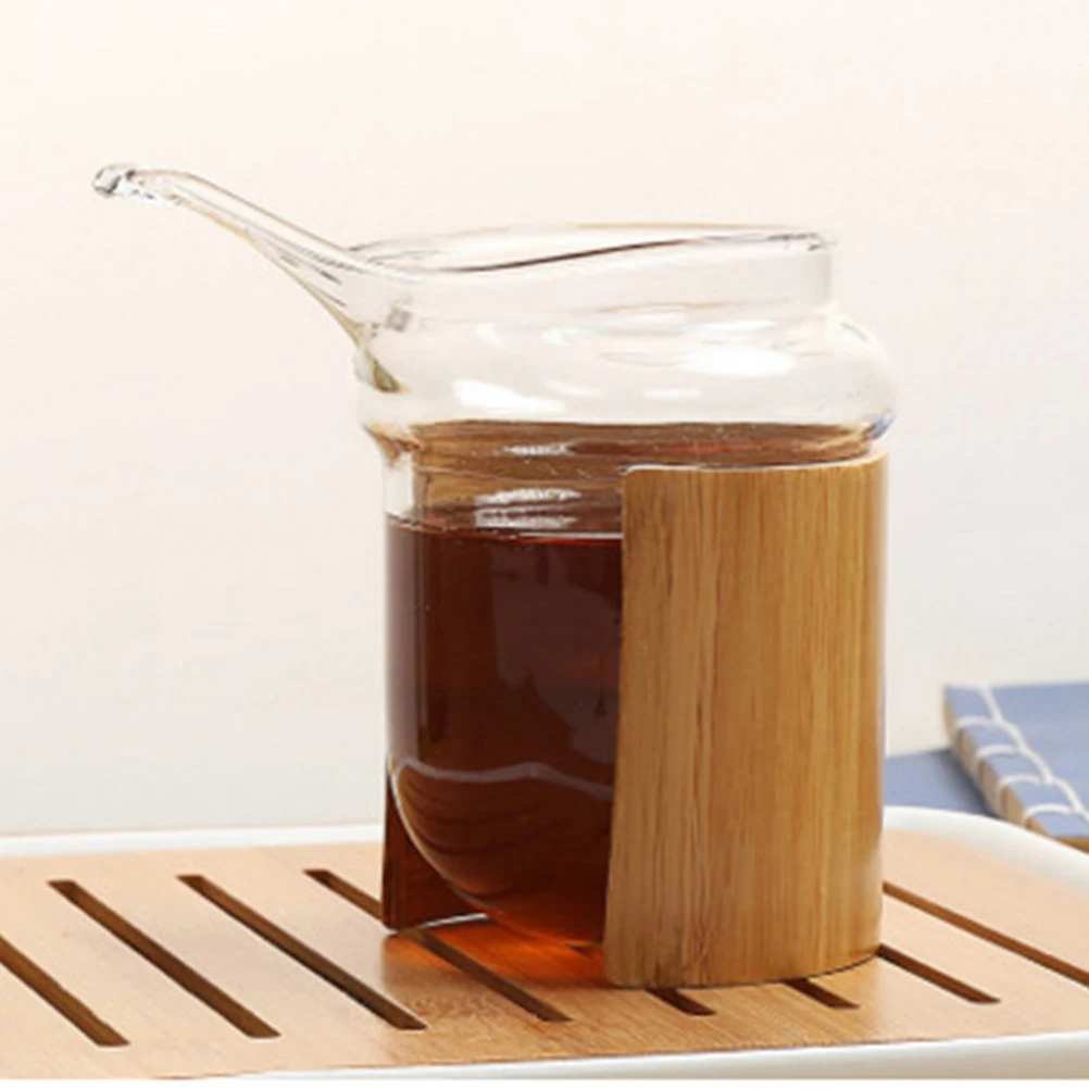 

Bamboo Glass Teapot Exquisite Shape Colorfast Fine Grinding Smooth Surface Comfortable Heat Resistant Easy Clean No Stains