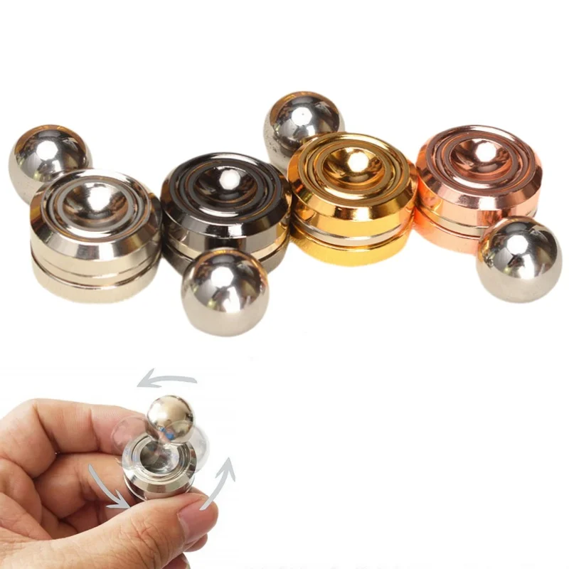 Adult Desktop Stress Relief Metal Fidget Toy - Decompression Hypnosis Rotary Gyro Fingertip Kinetic Round Spinner Kids Gift