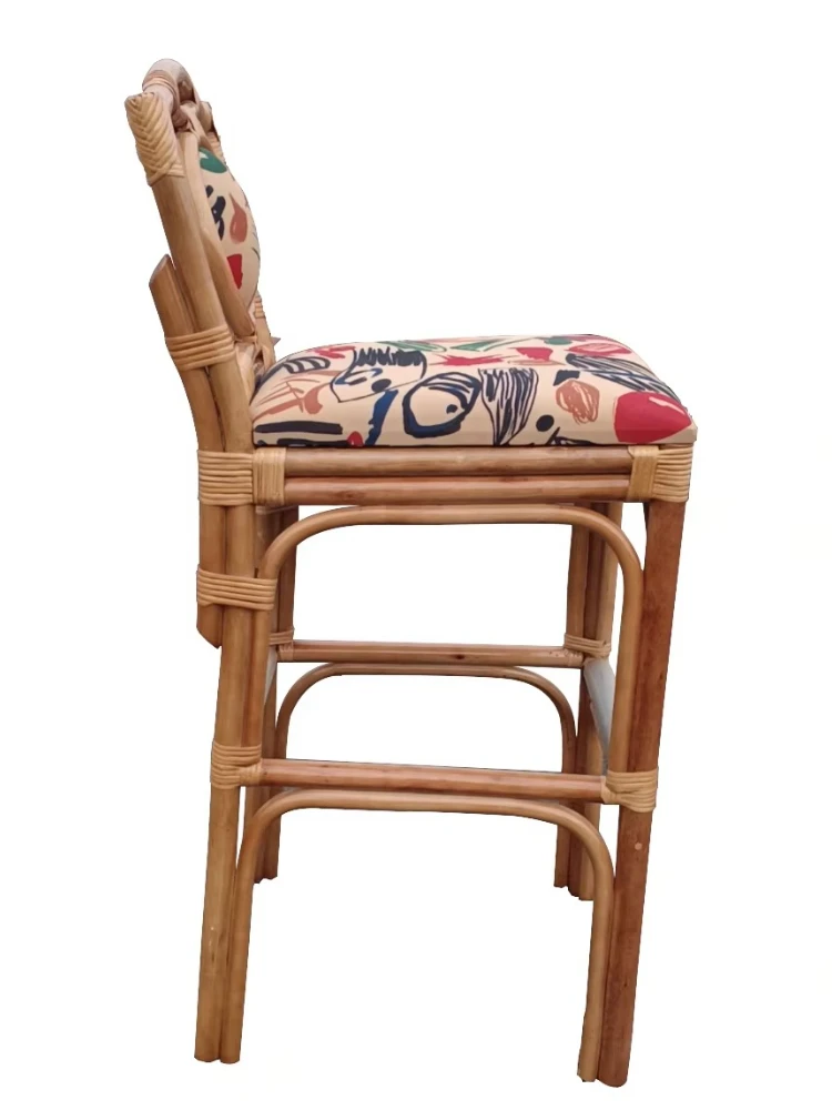 Nordic rotan koffierestaurant homestay retro creatieve hoge paalstoel