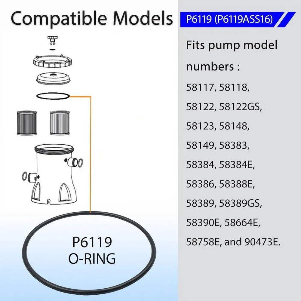 P6119 Rubber O Ring Replacement for Pool Filter Pump For 58117 58118 58122 58123 58148 58149 58383 58384 58386