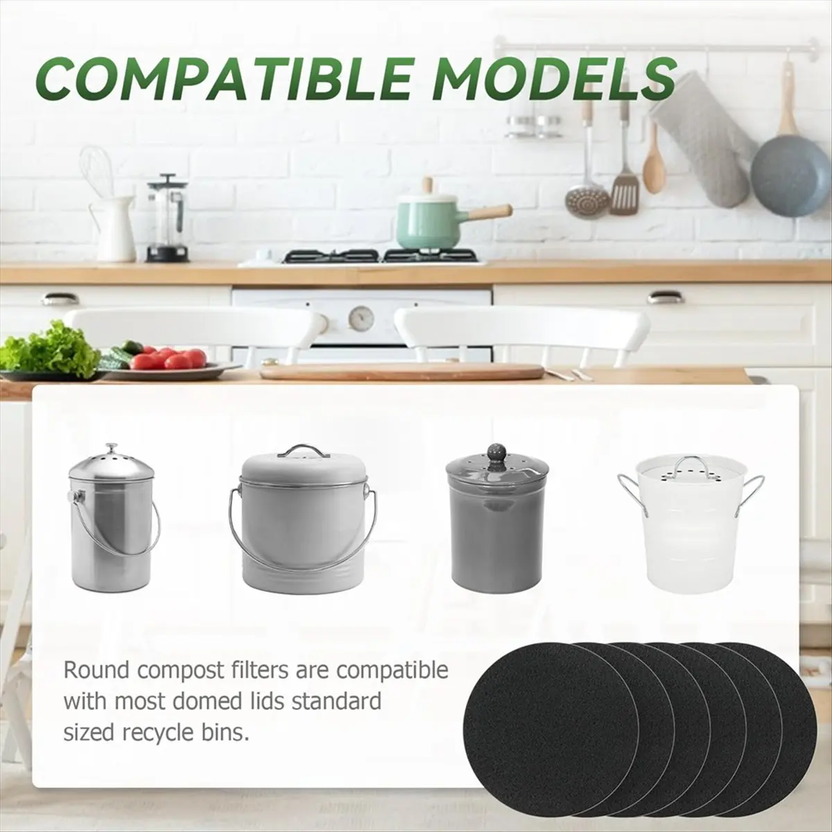 Hot A31I Compost Bin Filter, 6.7 Inch Filters for Kitchen Compost Bucket Home Countertop Compost Pail Relpacement Filter,12 Pack
