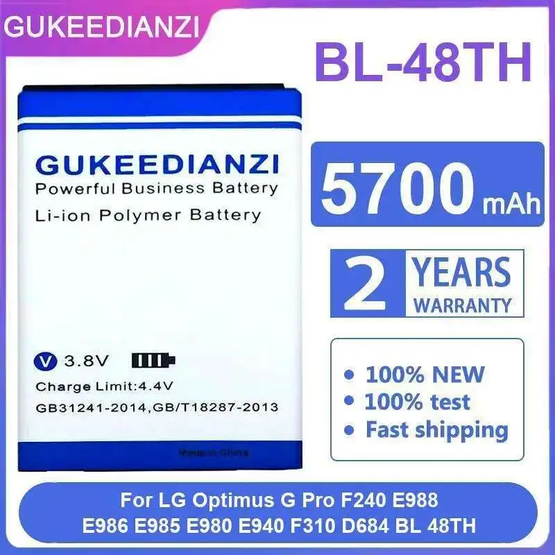

Аккумулятор мобильного телефона BL-48TH 5700 мАч для LG Optimus G Pro F240 E988 E986 E985 E980 E940 F310 D684 BL 48TH