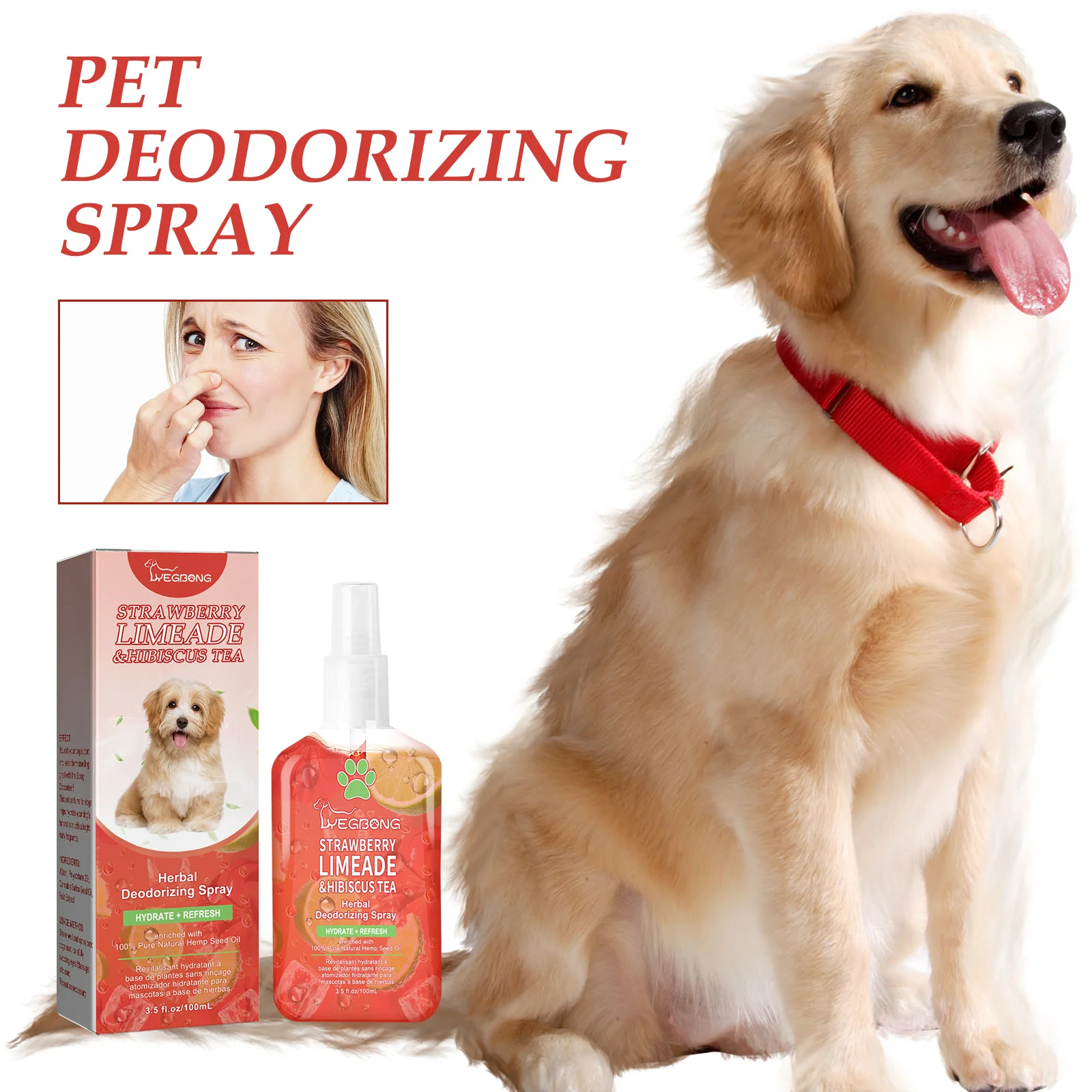 

Pet deodorant spray for cats or dogs fur and skin to maintain a bright, fruity scent Long Lasting Cleaning Pet Cleaning Supplies