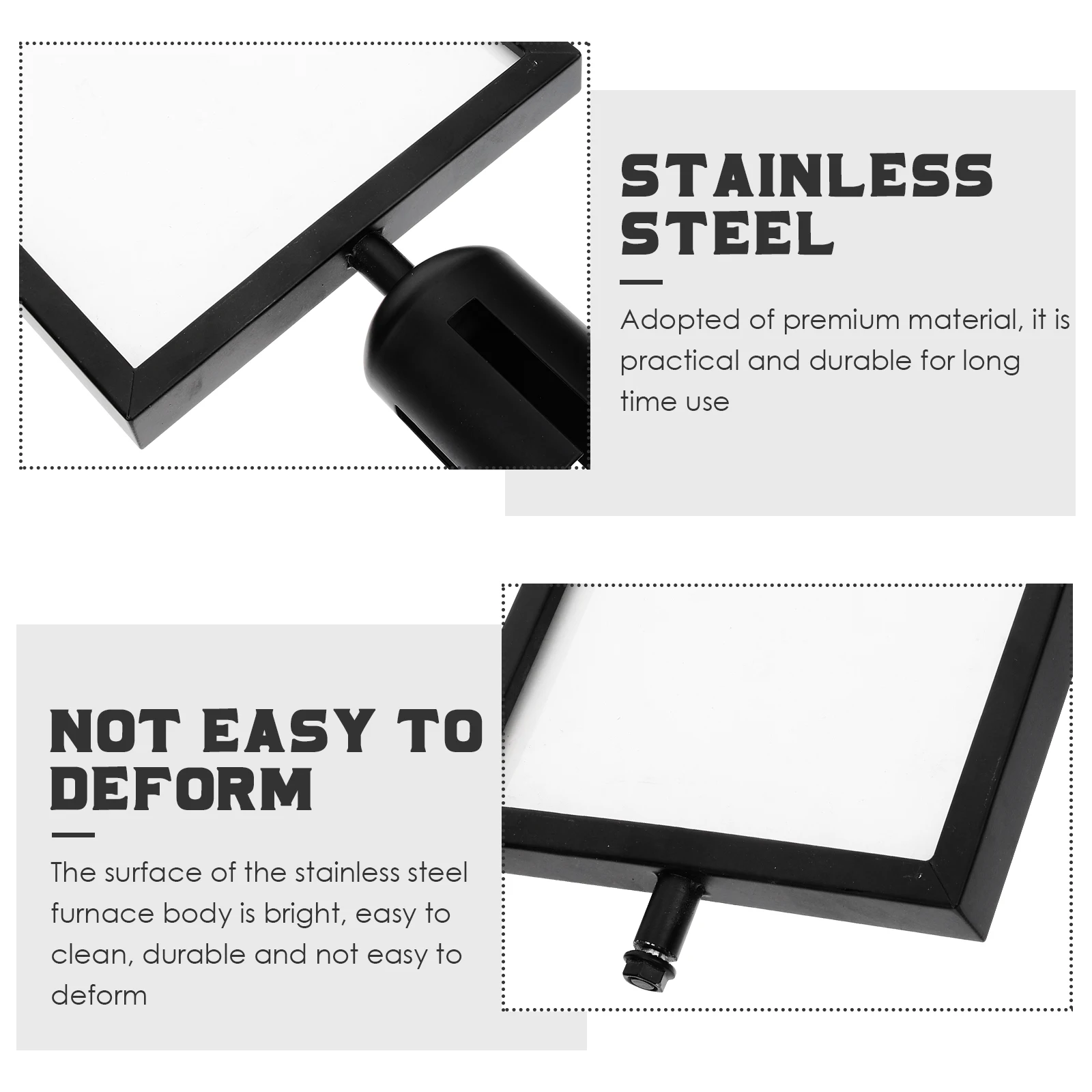 Isolation Column Card Insert Stanchion 1 Meter Stainless Steel Crowd Control Sign Holder Black A4 Poster Display Frame