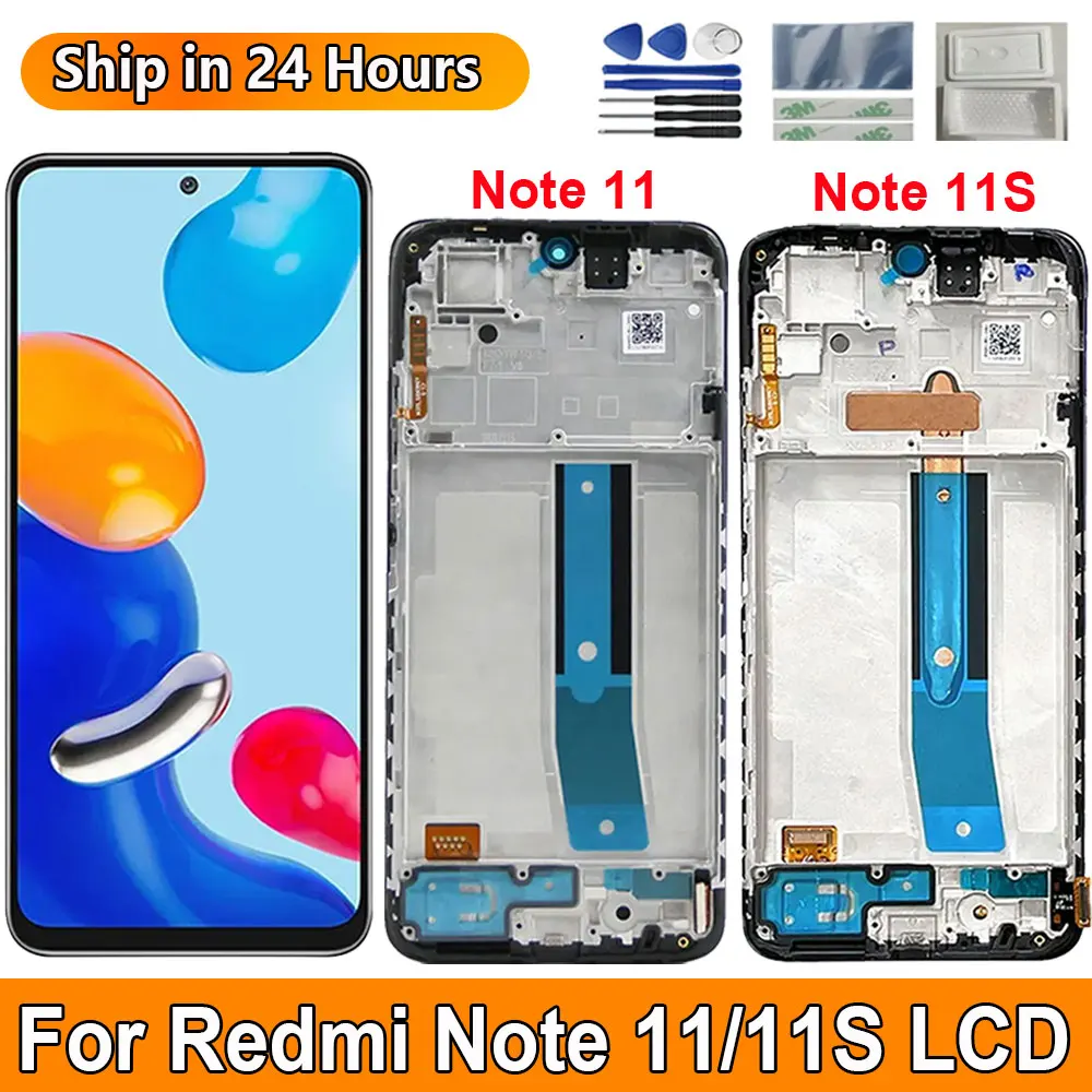 

6.43“ For Xiaomi Redmi Note 11S 2201117SG LCD Display with frame Touch Digiziter Assembly For Redmi Note 11 Screen Replacement