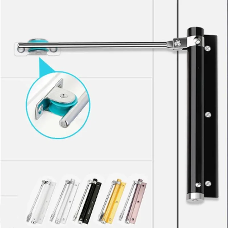 

1 шт. Доводчик для дверей из алюминиевого сплава с регулируемой силой, автоматическое закрывание, бесшумный, подходит для различных типов дверей