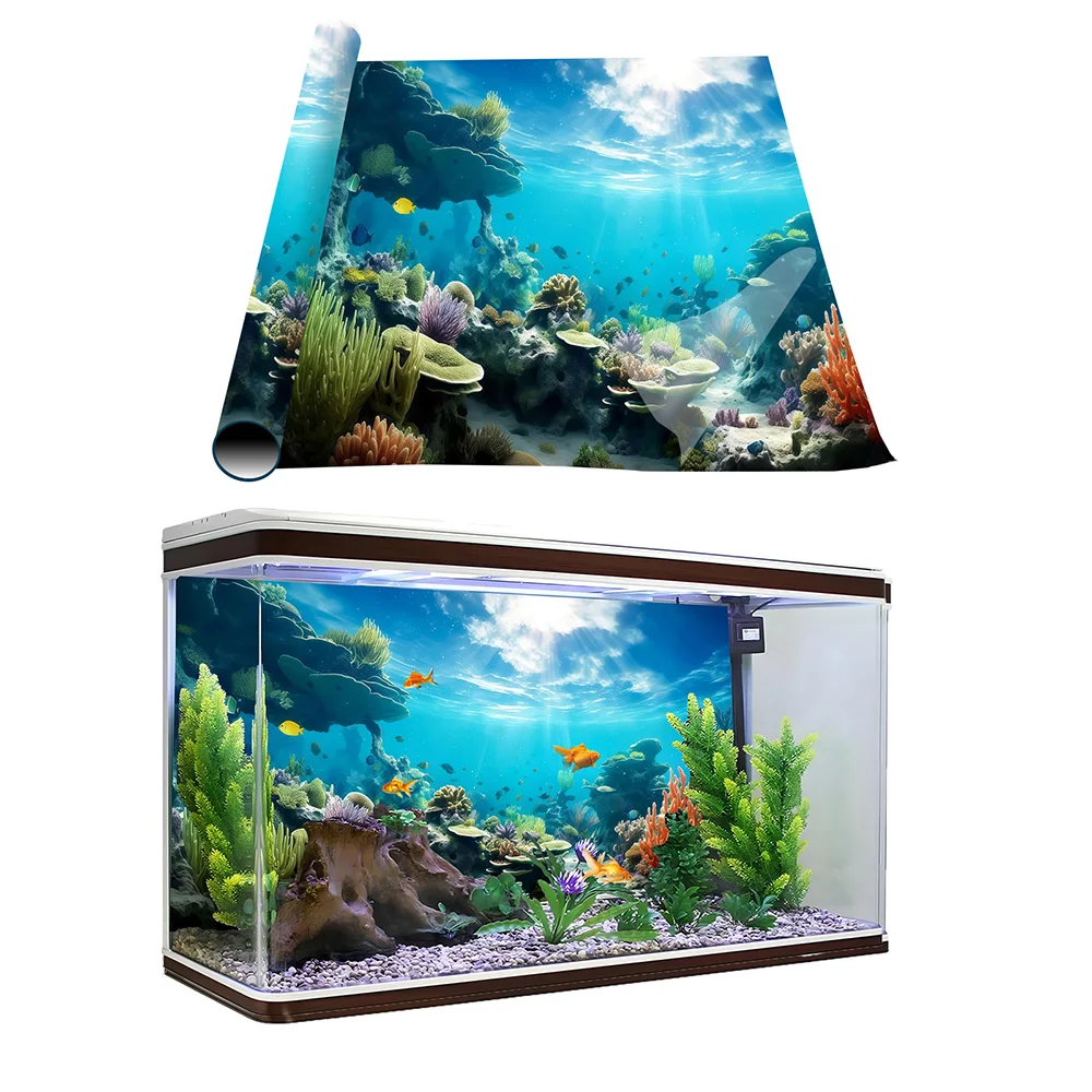 Cloud Coral, Aquarium-Hintergrundmalerei, Aufkleber für die Aquarium-Hintergrundmalerei, selbstklebend, Landschaftsornament