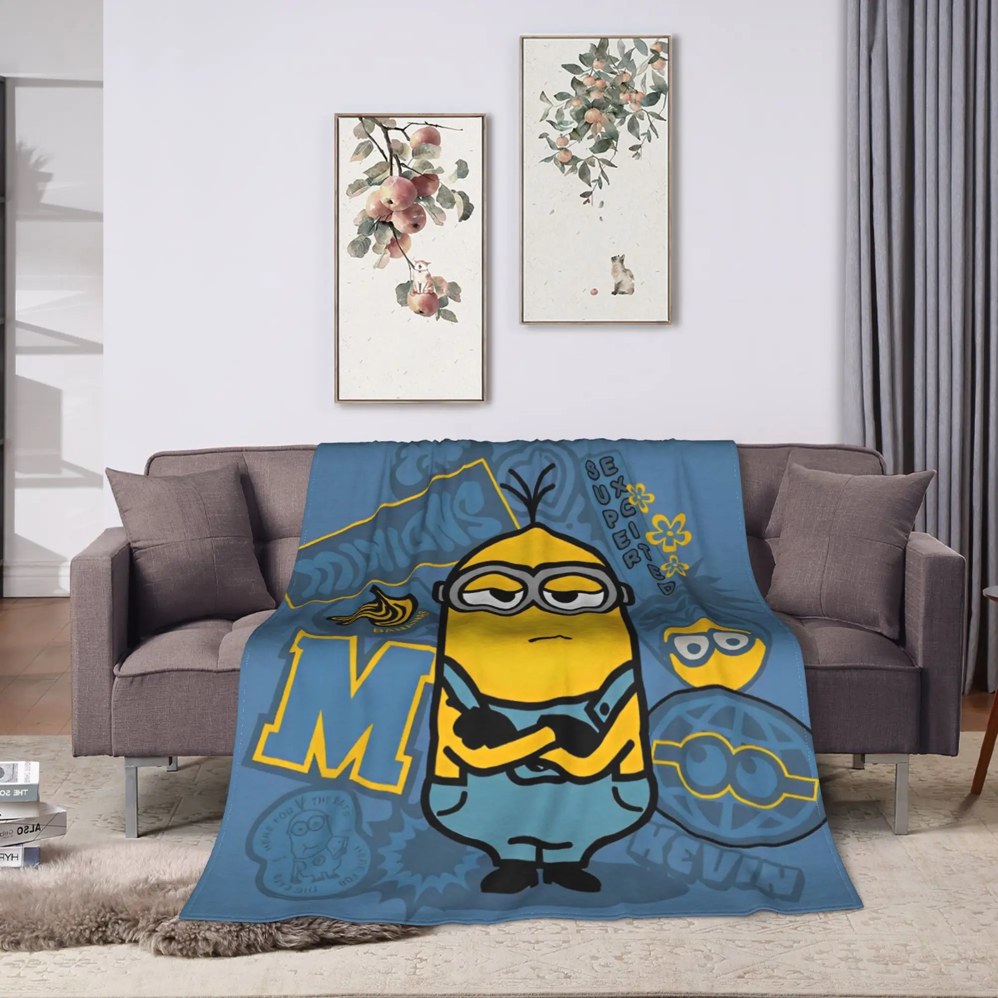 بطانيات فائقة النعومة مكتب السفر M-Minions كيفن المخملية رمي بطانية الفانيلا المفرش لسرير الأريكة غطاء سرير أريكة جمالية #2