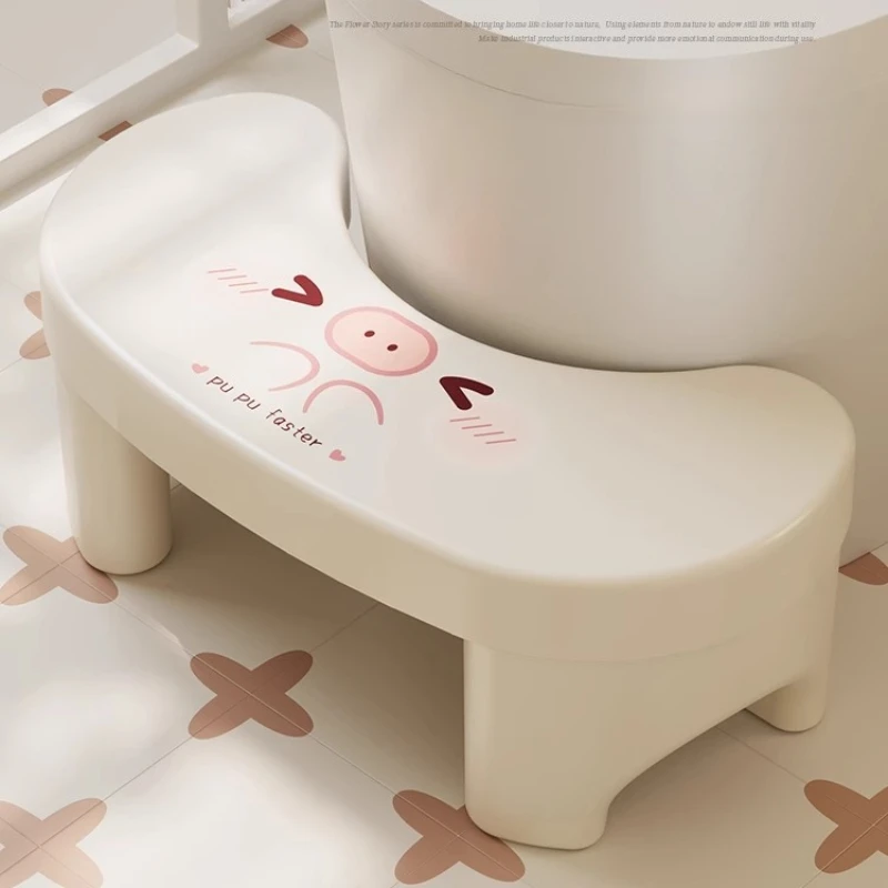 

Cream diary toilet toilet footstool plastic thickened modern simple bathroom toilet footstool adult strong