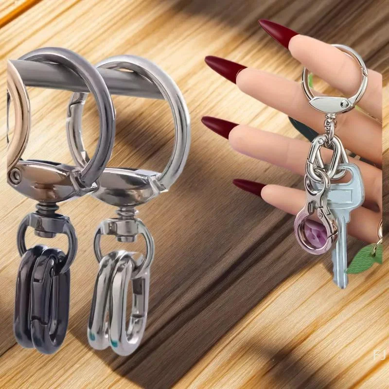 [YU]Swivel Clasp Clip Hook With 2pcs Spring Ring Key Chain Clip For DIY Crafts Lanyard Making KeyRing
