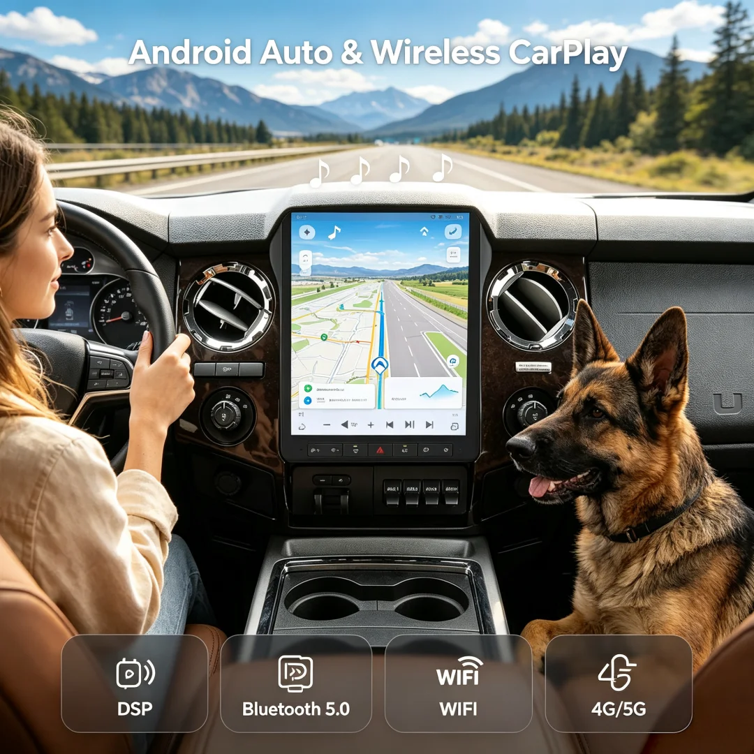 CarPlay Android For Ford F250 F350 13-16 Heavy Duty Truck Car GPS Navi Auto Multimedia Player Car Radio Tape Recorder Head Unit