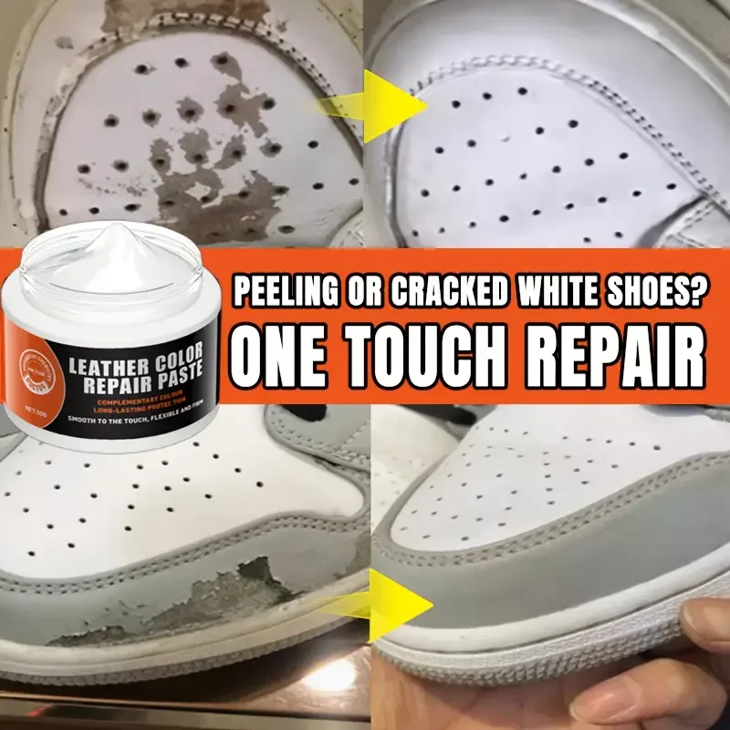 White Leather Repair Kit - Color-Correcting Cream for Restoring Scratches, Fading and Aging Leather - Suitable for White Sofas,