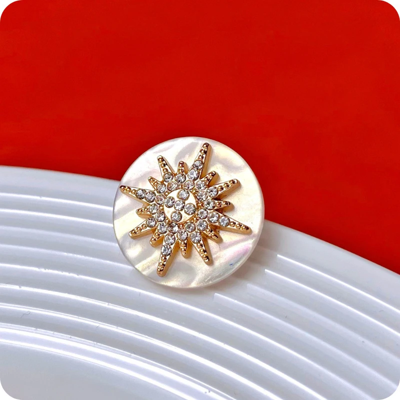 10 قطعة زر الراتنج موضة الخياطة الملابس معطف عالية الجودة زر معدني الراين زر دائرة الزخرفية DIY بها بنفسك الملحقات #5