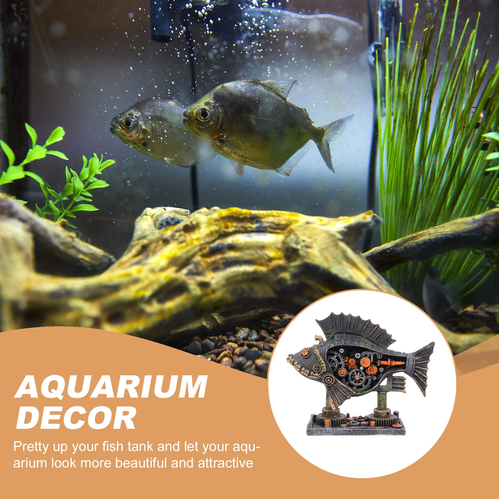

Sosoport Aquarium Hideout House Fish Tank Decor Resin Landscape Accessories Creative Decoration Set