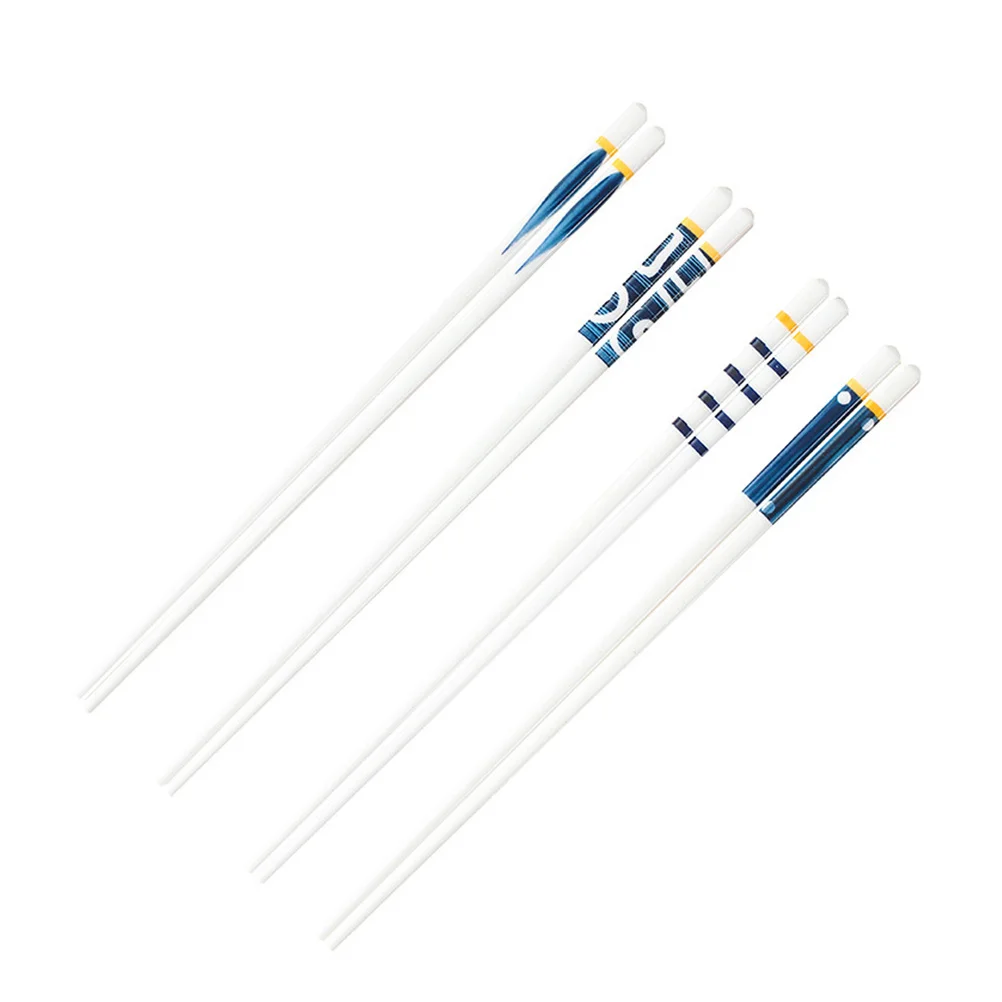 

4Pairs Japanese Bone China Chopsticks Delicate Household Ceramic Chopsticks Lightweight Practical Dinner Supply