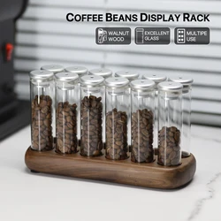 Coffee Beans Storage Container Display Rack Tea Tube Bottle Glass With Breathable Lid Espresso Accessory Tool Barista Coffeware