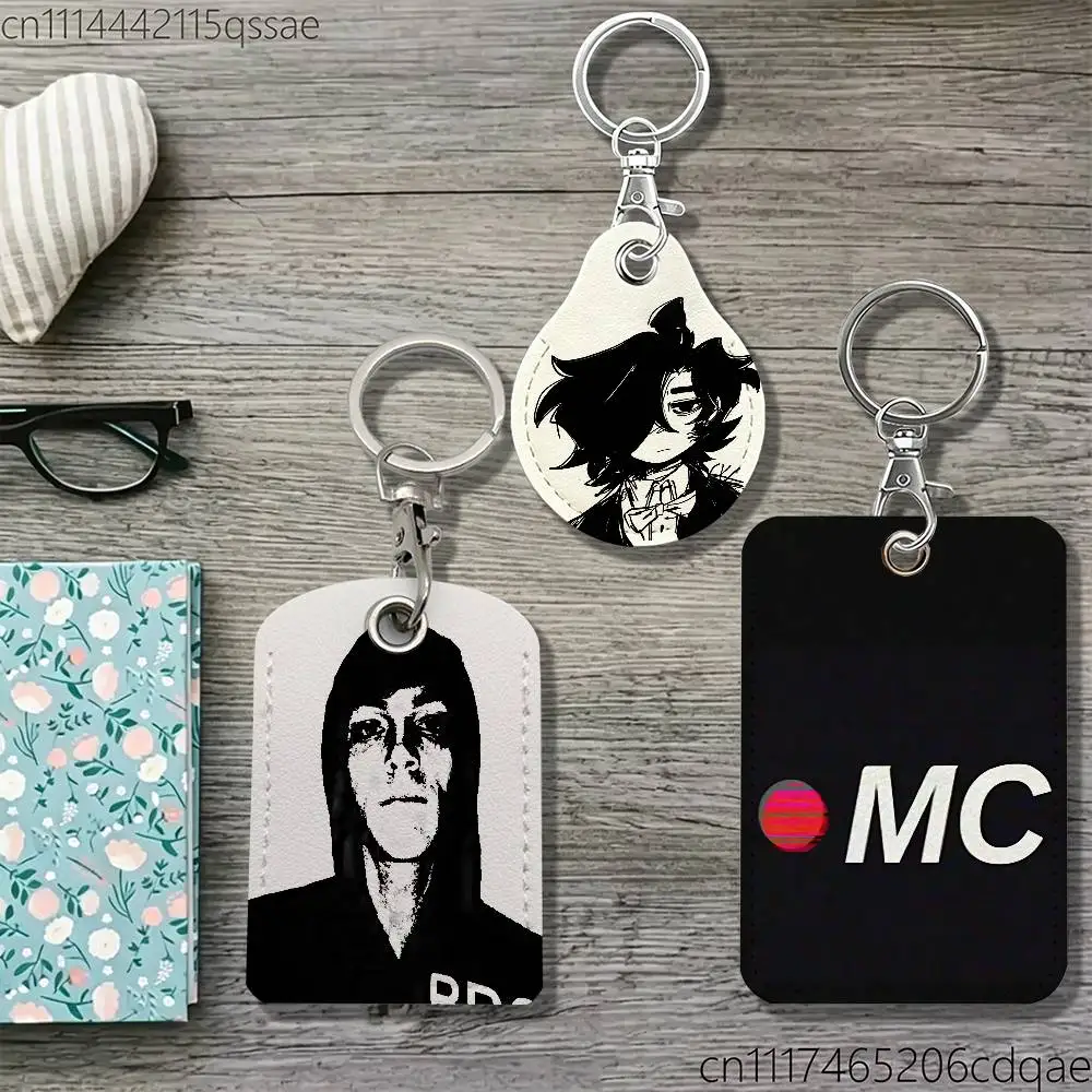 FOR The Mandela Catalogue Mark Leather Keychain Card Holder For Airtag & Access Cards Modern Bus Pass