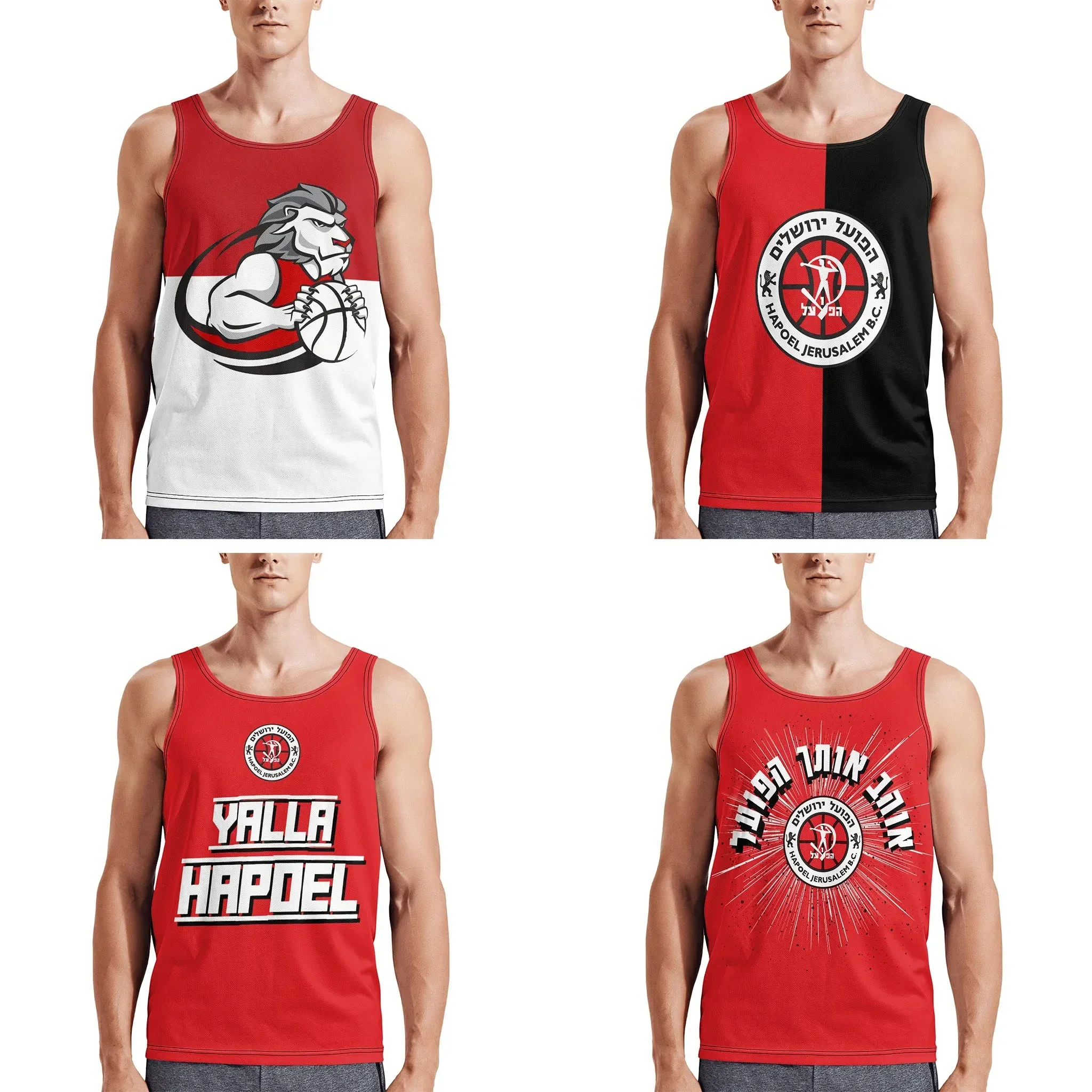 

Hapoel Jerusalem Basketball Athletic Men's Hd Print Cotton Tank Top Muscle Tee Sleeveless T-Shirt Tagless Tank Undershirt