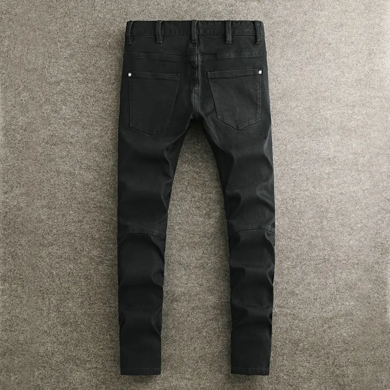 Men's Y2K Street Fashion Black Jeans High-Quality Retro Washed Straight Leg Designer Retro Style