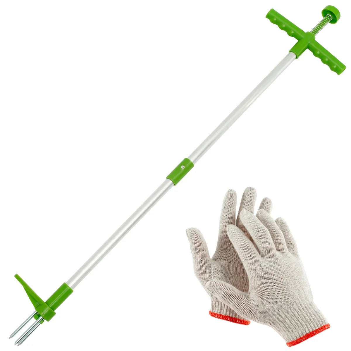 39inch Weed Puller Stand Up Manual Weed Removal Tools Long Handle Weeder Hand Tool Stainless Steel Claw for Lawn Yard Garden