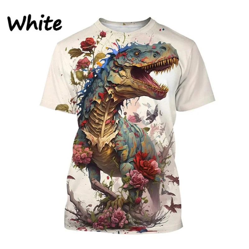 2024 Men's And Women's Fashion New Raptor Dinosaur 3D Printed T-shirt Tyrannosaurus Printed T-shirt Kid Street Short Sleeve