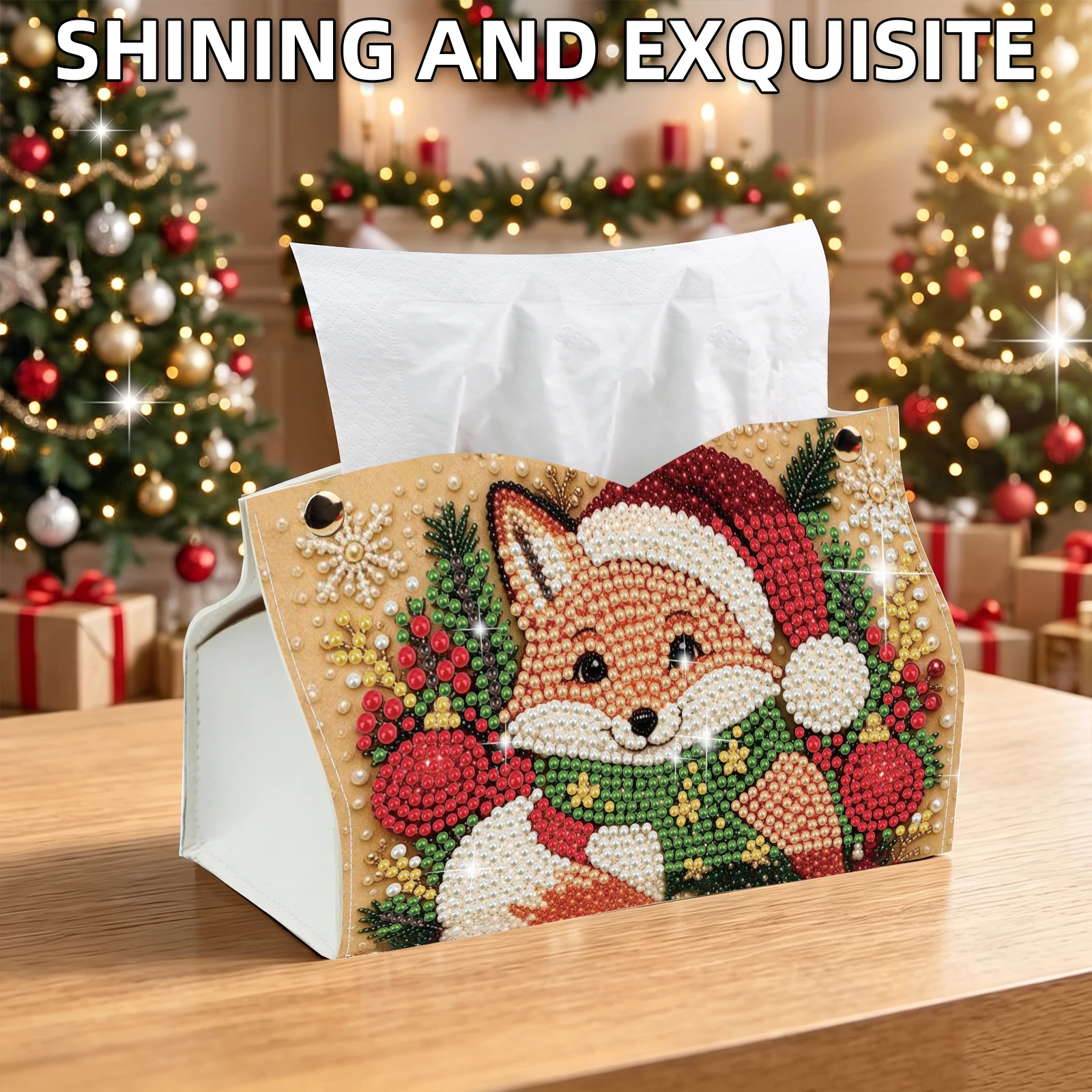 DIY Diamond Painting Beginner Kit PU Tissue Box Cover Rhinestone Dotting Pen Tool Set Gift