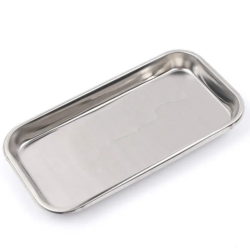 1PC Edelstahl Kosmetische Ablage Tattoo Ausrüstung Tablett Arzt Chirurgie Dental Tablett Gefälschte Nagel Tablett Werkzeug – Detail 2