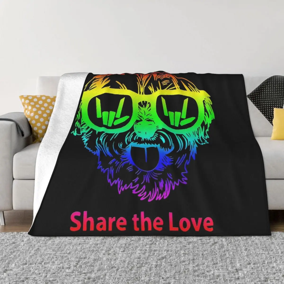 

share the love shirt Throw Blanket Furry Blankets Custom Blanket Hairy Blanket Sofa Blankets