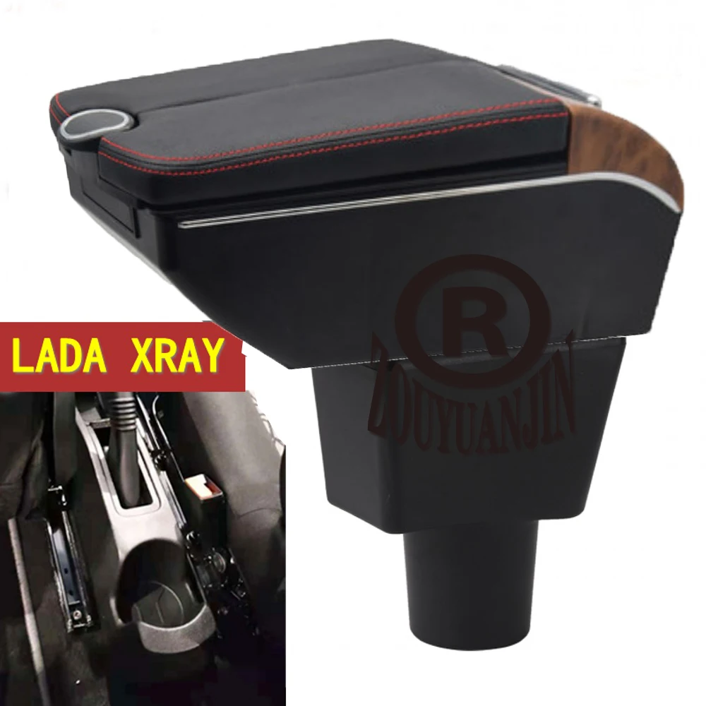 For Lada Xray Armrest Box Storage Central Container Store Content Interior Accessories Elbow Rest with USB Cup Holder