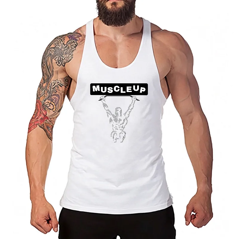 Bodybuilding Men's Tank Tops Gym Vest Pure Cotton Workout Muscle Shirts Fitness  Summer Sport Breathable Quick Dry Training Tee