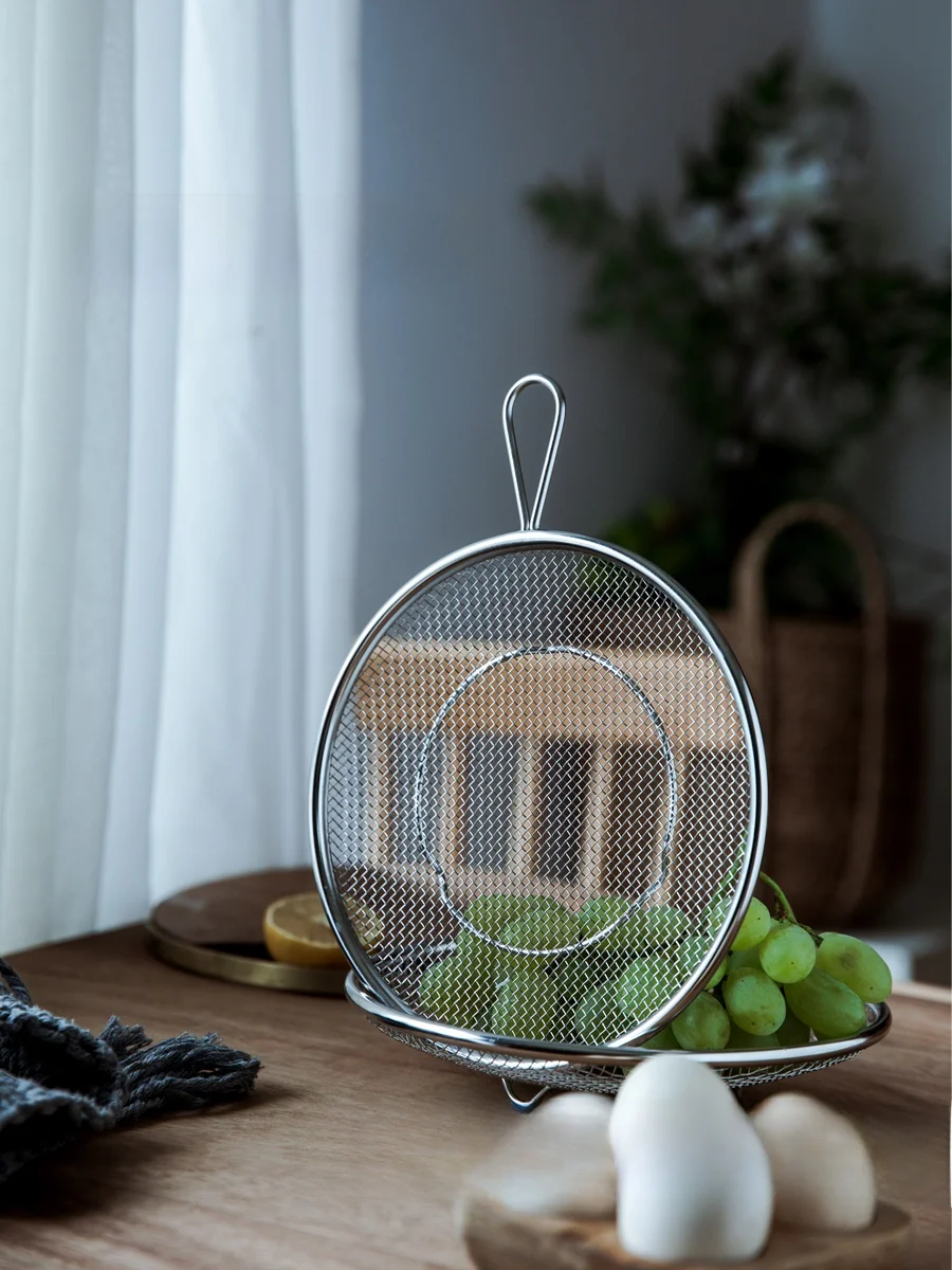 

188 Stainless Steel Drain Basket Kitchen Fruit Vegetable Drain Stand Oil Control Net Home Use Dishwasher Safe Fruit Tray