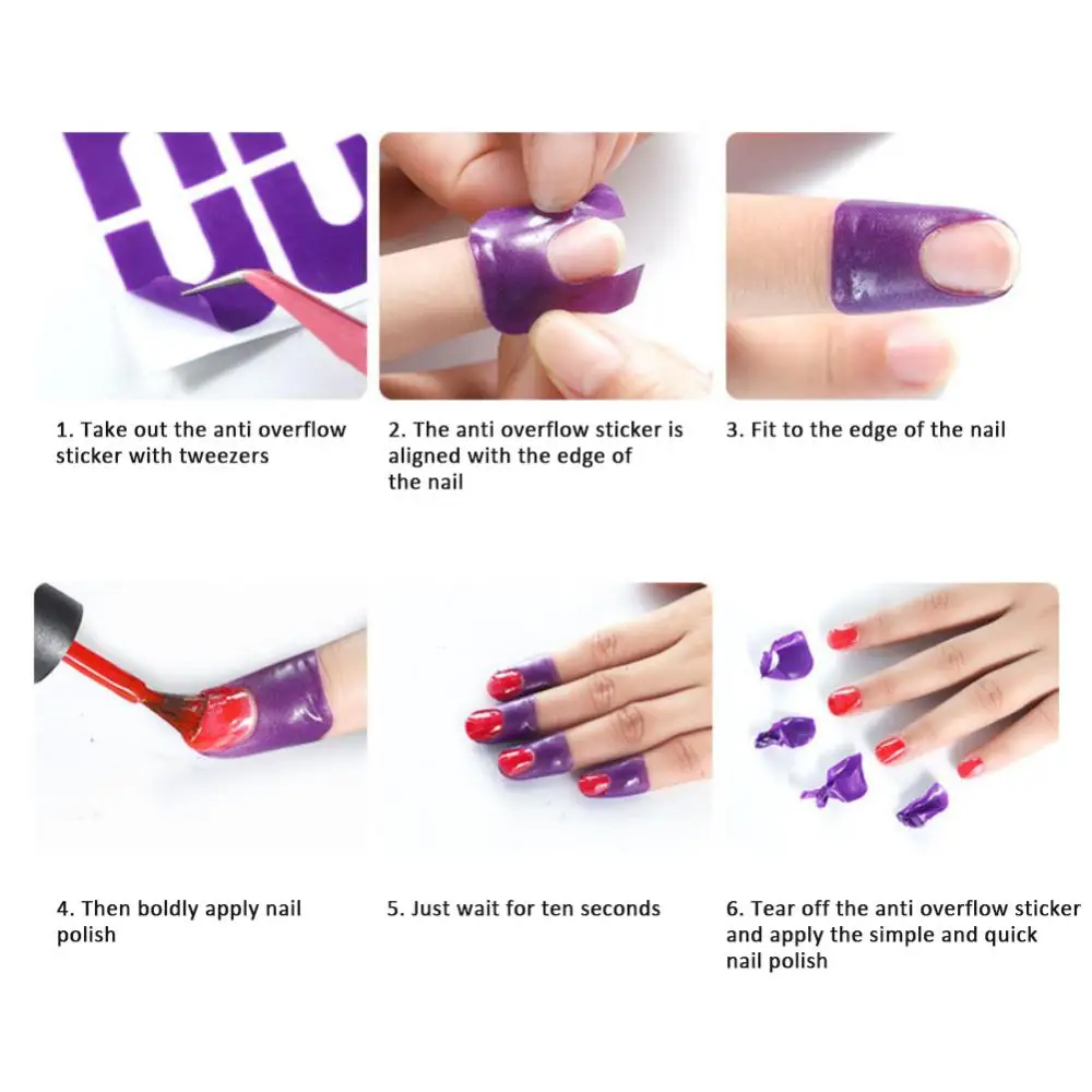 Peel Off Shape Spill-Proof Stick Cuticle Manicure Sticker Polish Paint Anti-overflow Nail Protector Stickers