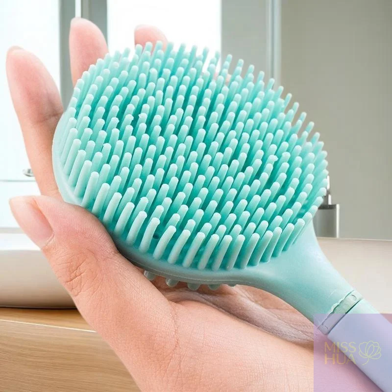 

Двусторонняя силиконовая щетка высшего качества, глубокое очищение тела, мягкая щетина и массажная длинная ручка