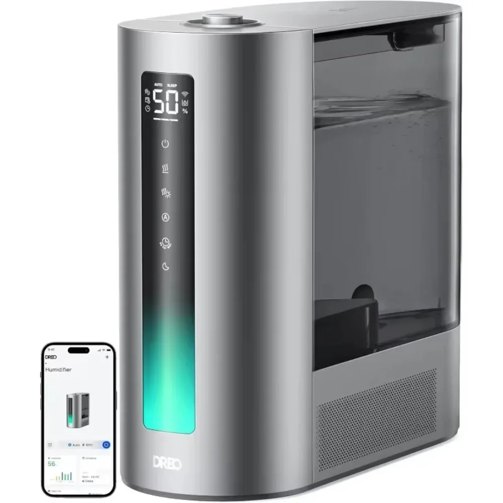 6L Humidifier For Bedroom, Smart Large Room Humidifier, Warm & Cool Mist, Top Fill, 60Hr Runtime, Quiet, Accurate Sensor