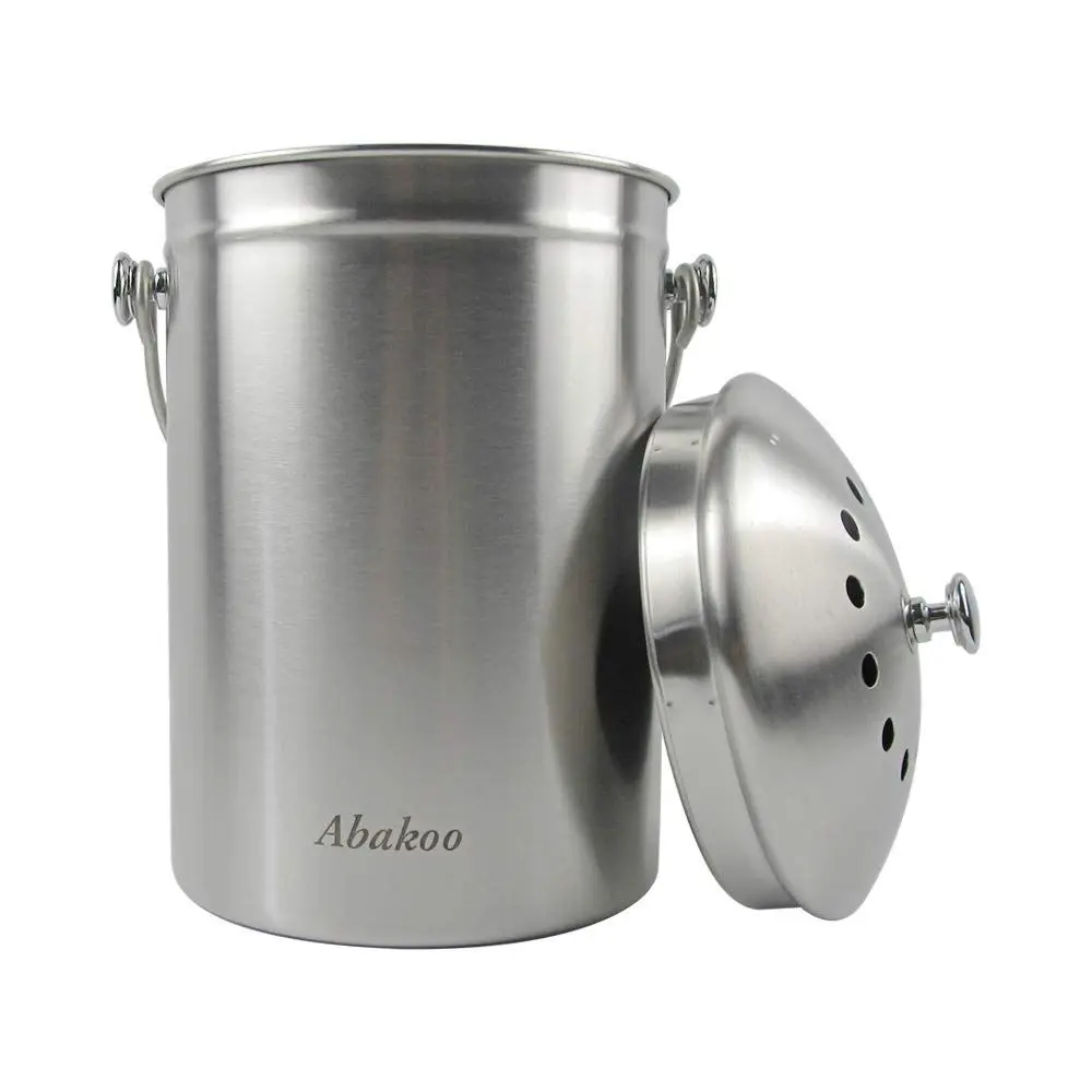 

Компостер для кухни настольный, 1,6 галлона, из нержавеющей стали 304, с 4 фильтрами