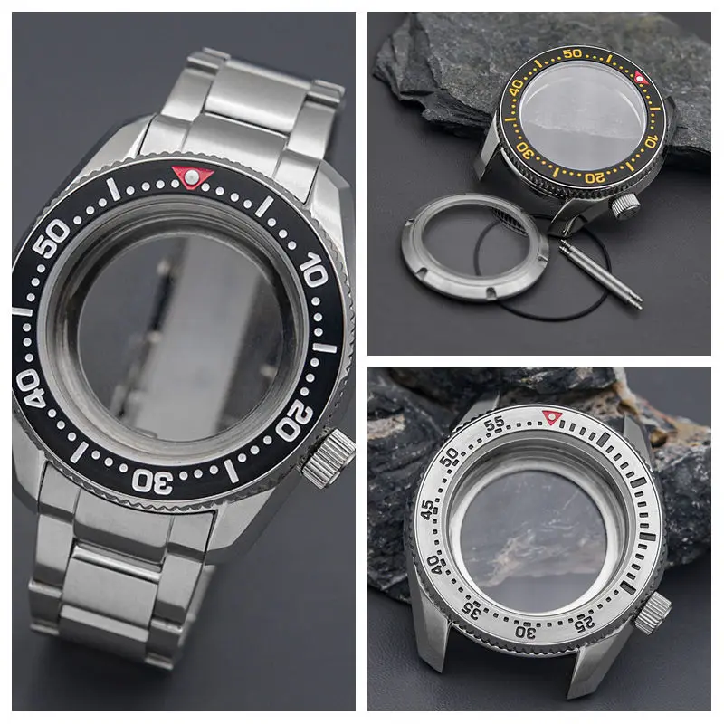 Watch Case With Bracelet Parts Solid 316L Stainless Steel Watch Strap Fit SPB185 SPB187 Diver Watch Case Deployment Buckle