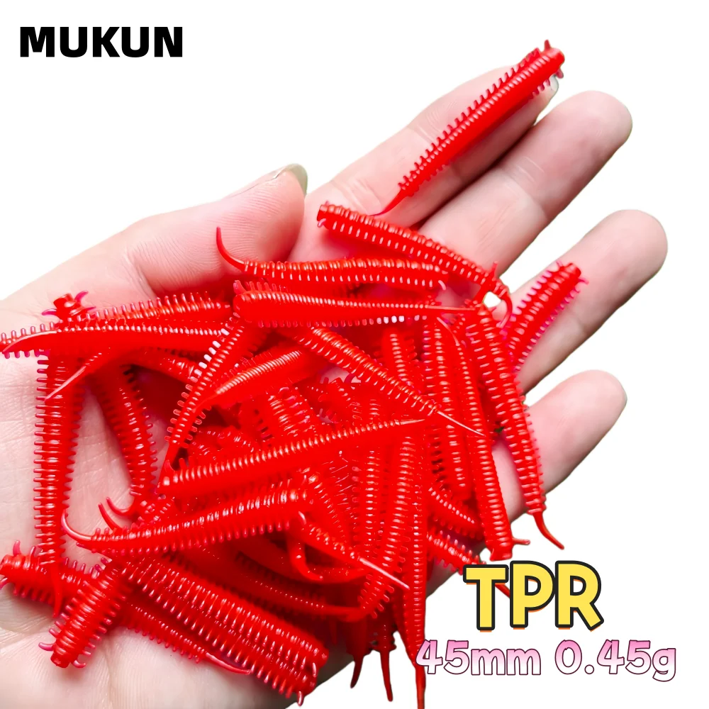 MUKUN 50PCS Runner Lures Bionic Sea Sandworms Soft Bait to Simulate the Real Lures Fishing Lures Multi-Color Not Easily Broke