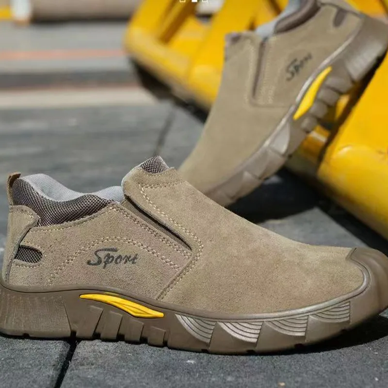 2025 Men's Vintage Work Shoes Non Slip Anti-Smash Welder Safety Casual Shoes Fashion Non Slip Hiking Sports Shoes Zapatos Hombre