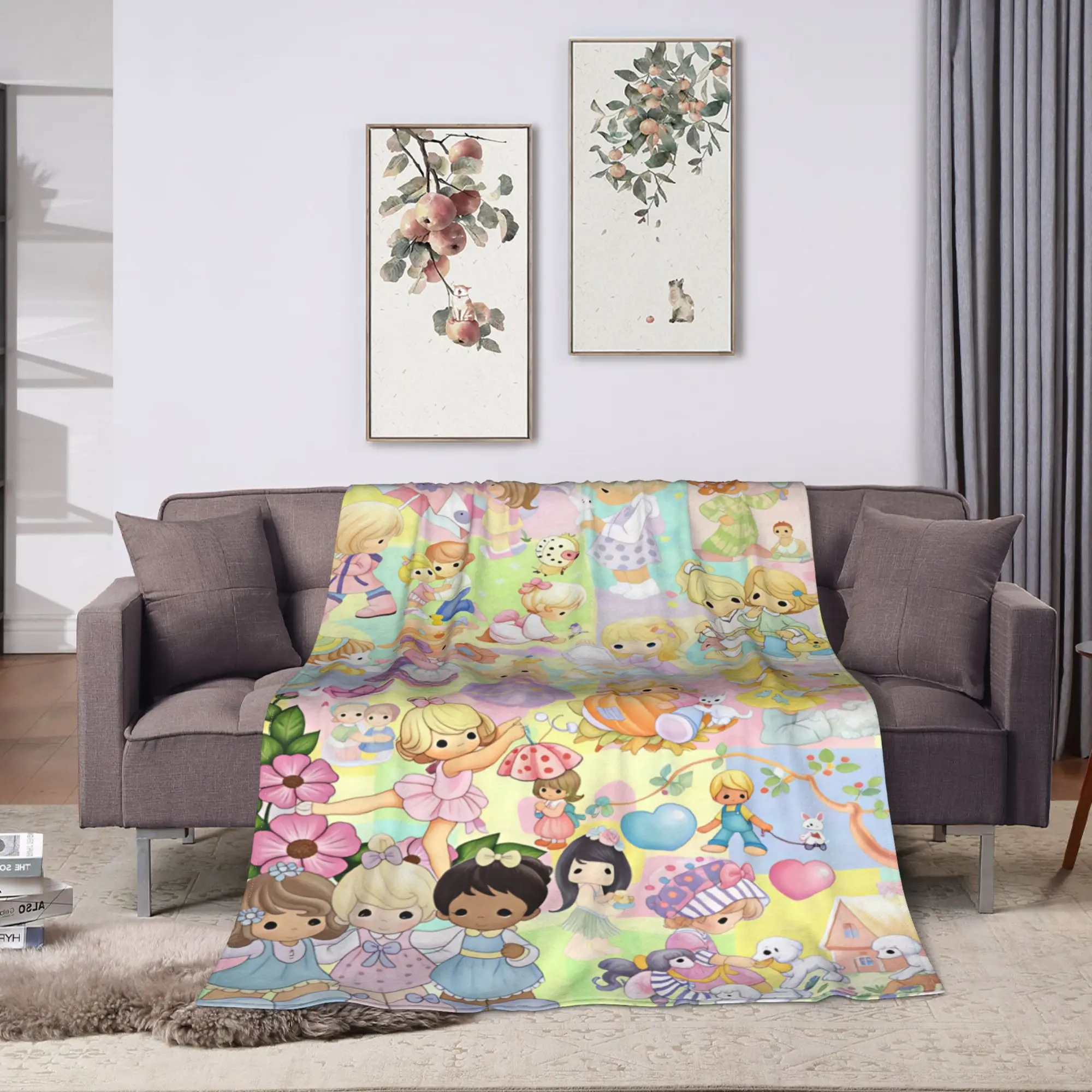 Precious Moments   Blanket  Super Soft Street Trend Plush Throw Blanket For Outdoor Decorative Flannel Bedspread Bed Cover
