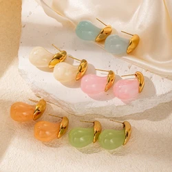 1 pair of new metal cute candy colored earrings, suitable for daily wear, Halloween, Christmas