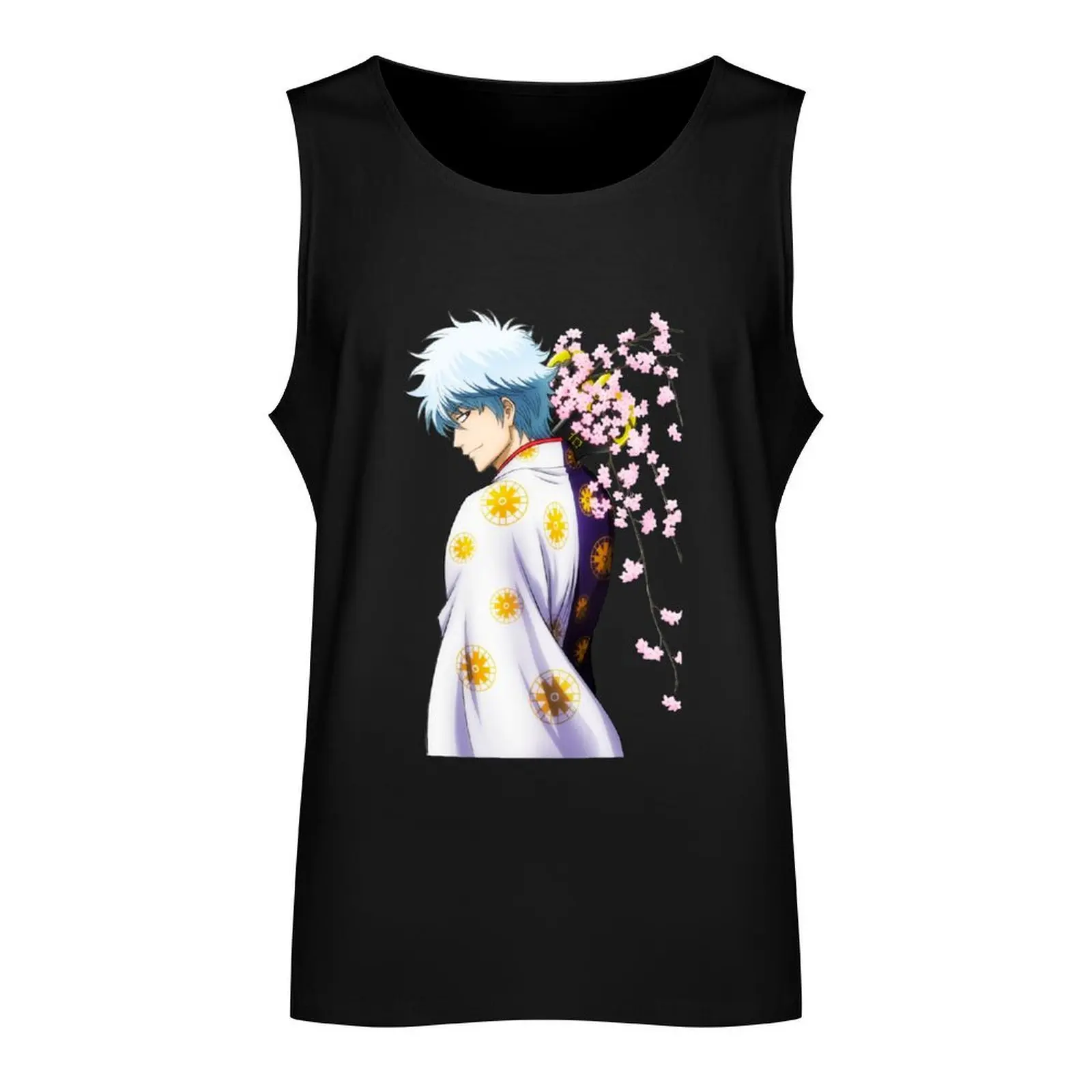 Gintama Gintoki Sakata Tank Top sleeveless jackets Men's summer clothes 2024 men clothing Men's summer t-shirt