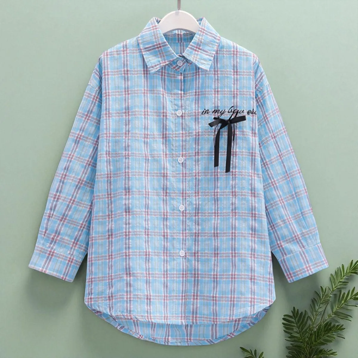 Girls Plaid Shirt Cotton Shirt for Kids Tops Long Sleeve Toddler Costumes Children Clothing Back to School Uniform 6 8 9 10 12 Y