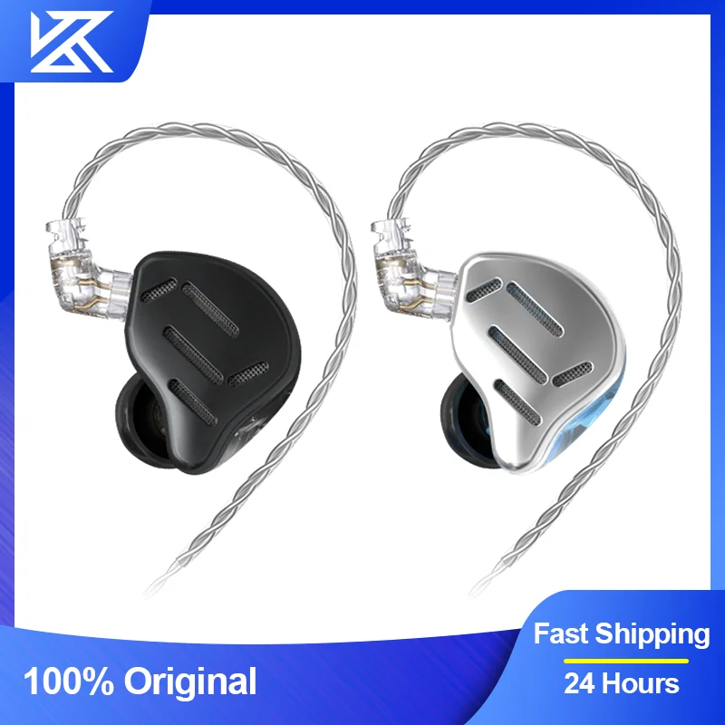 

KZ ZAX Hybrid Technology 7BA+1DD Wired Headset With Microphone Ear Hook Metal Headphones HiFi Sport Noice Cancelling Earphone