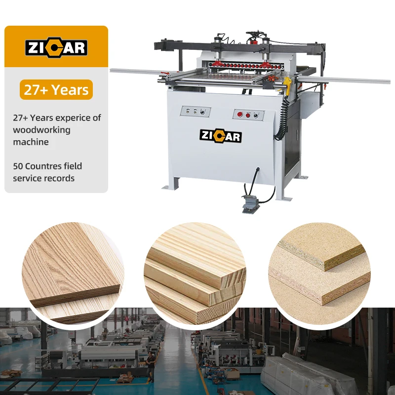 ZICAR Vertical Woodworking Wood Single Row Multiple Hole Drilling Boring Machine For Panel Furniture Hole Driller