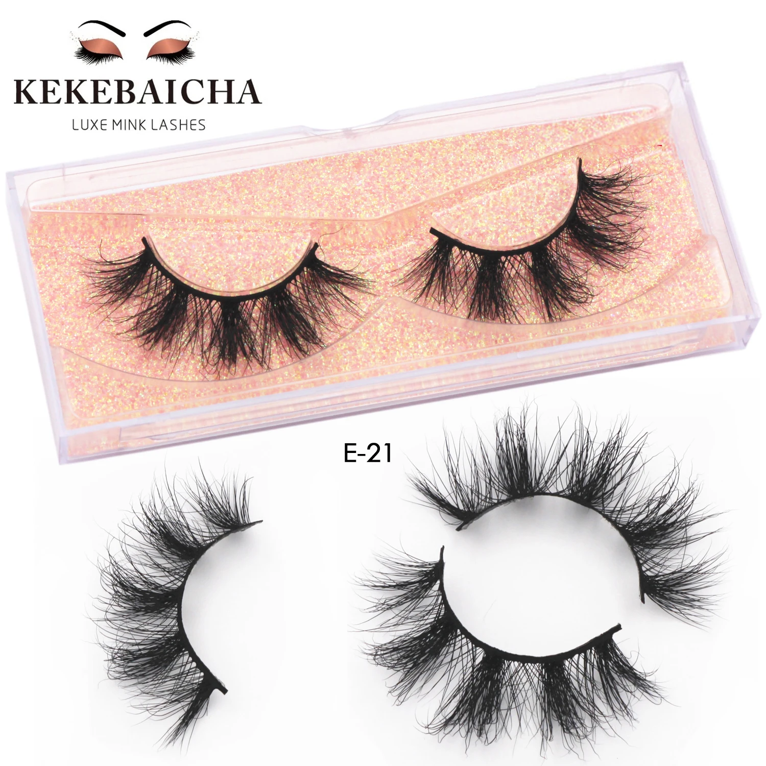 KEKEBAICHA Fluffy Falsies Dramatic Lashes Full Volume Mink Lashes 3D Mink Eyelashesโหดร้ายฟรีปลอมขนตาCrisscrossขนตา