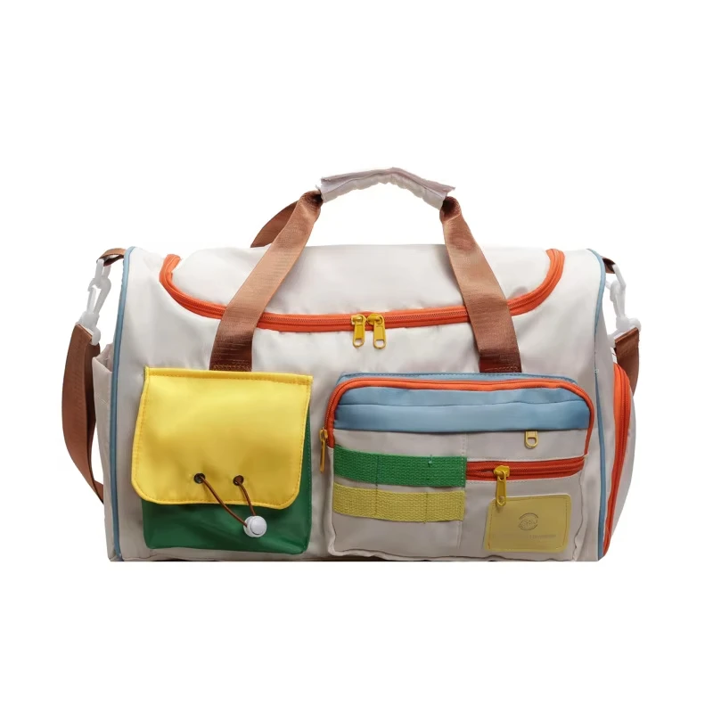 Fashionable Color-blocking Crossbody Bag Large-capacity Travel Single-shoulder Bag Short-distance Travel Bag Fitness Bag