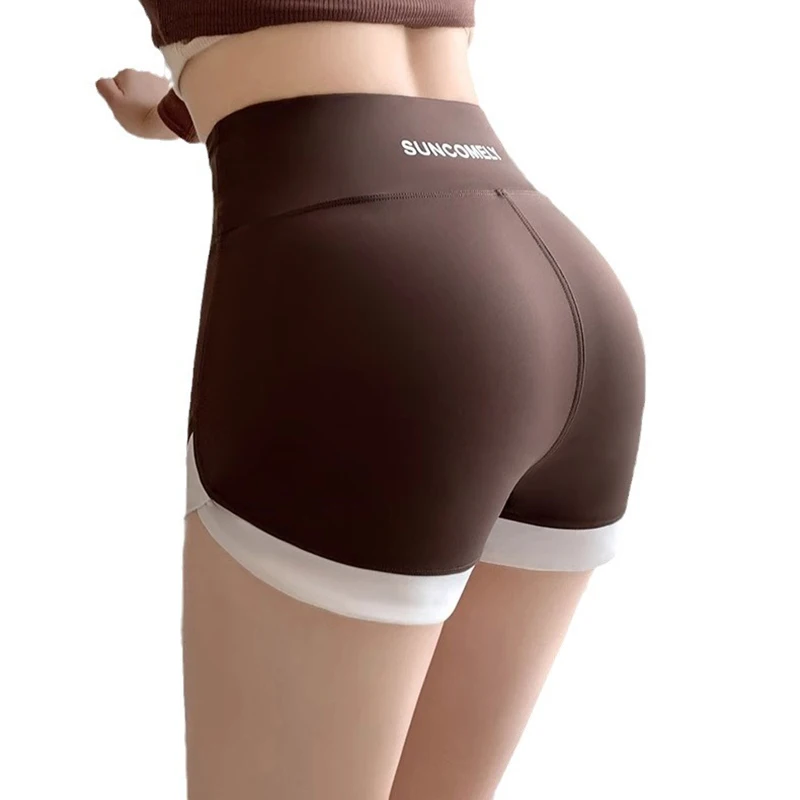 

Patchwork High Waist Yoga Shorts Women Seamless Fitness Sports Leggings Lift Buttocks Workout Short Pants