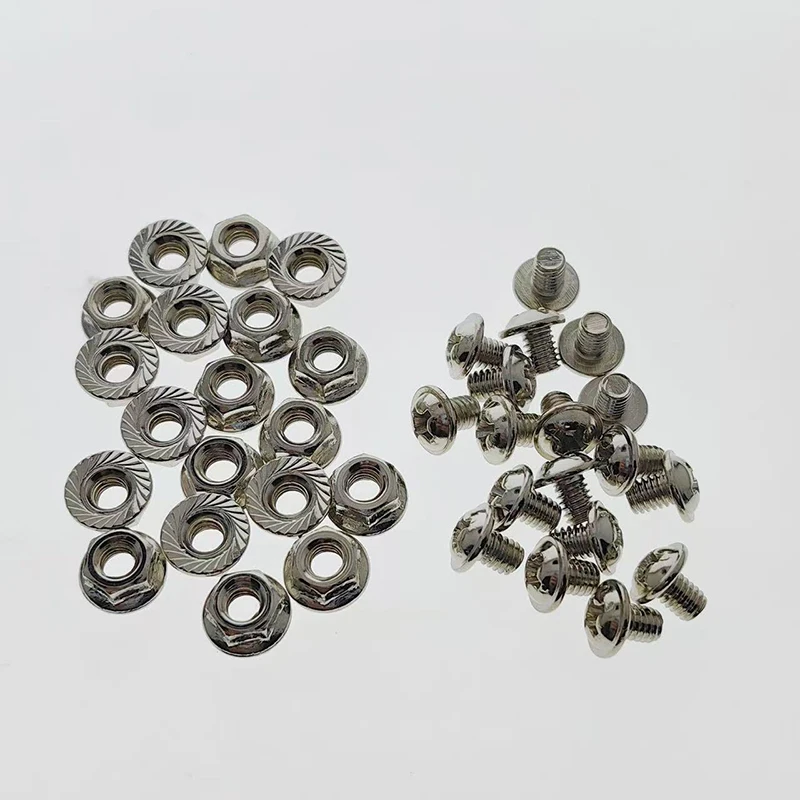 100Pcs 32650 Lithium Battery Special Fixing Screw M4*4 with Gasket Screw M4 Flange Nut Battery Pack Hardware Fasteners
