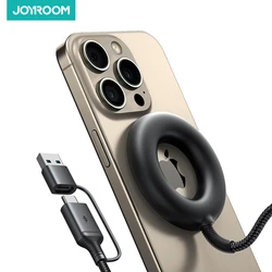 Joyroom Magnetic Wireless Charger Fast Wireless Charging Compatible with iPhone 16 15 14 13 12 Works with USB-A & USB-C Chargers