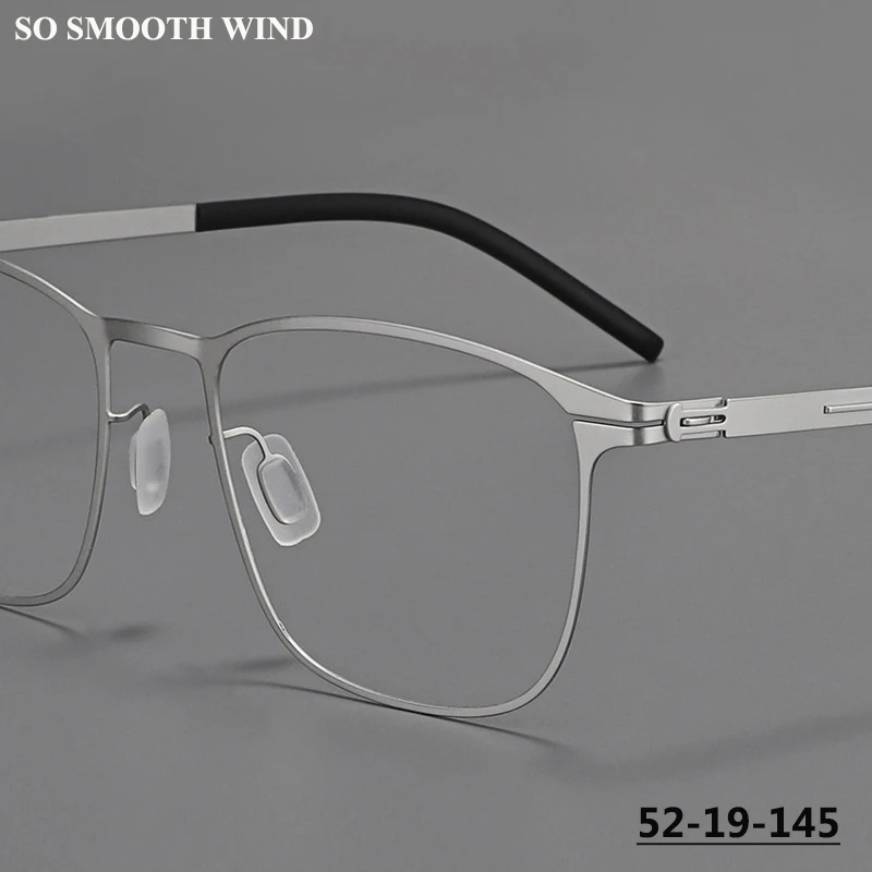 

Germany Screwless Square Glasses Frame Men Ultralight Business Brand Eyeglasses Design Women Eyewear Thin Steel Rim Spectacles